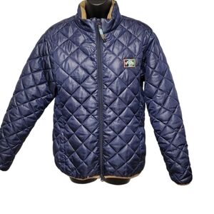 🐴 Women's Equine Couture Navy Blue Quilted Coat Size Med Like New Condition